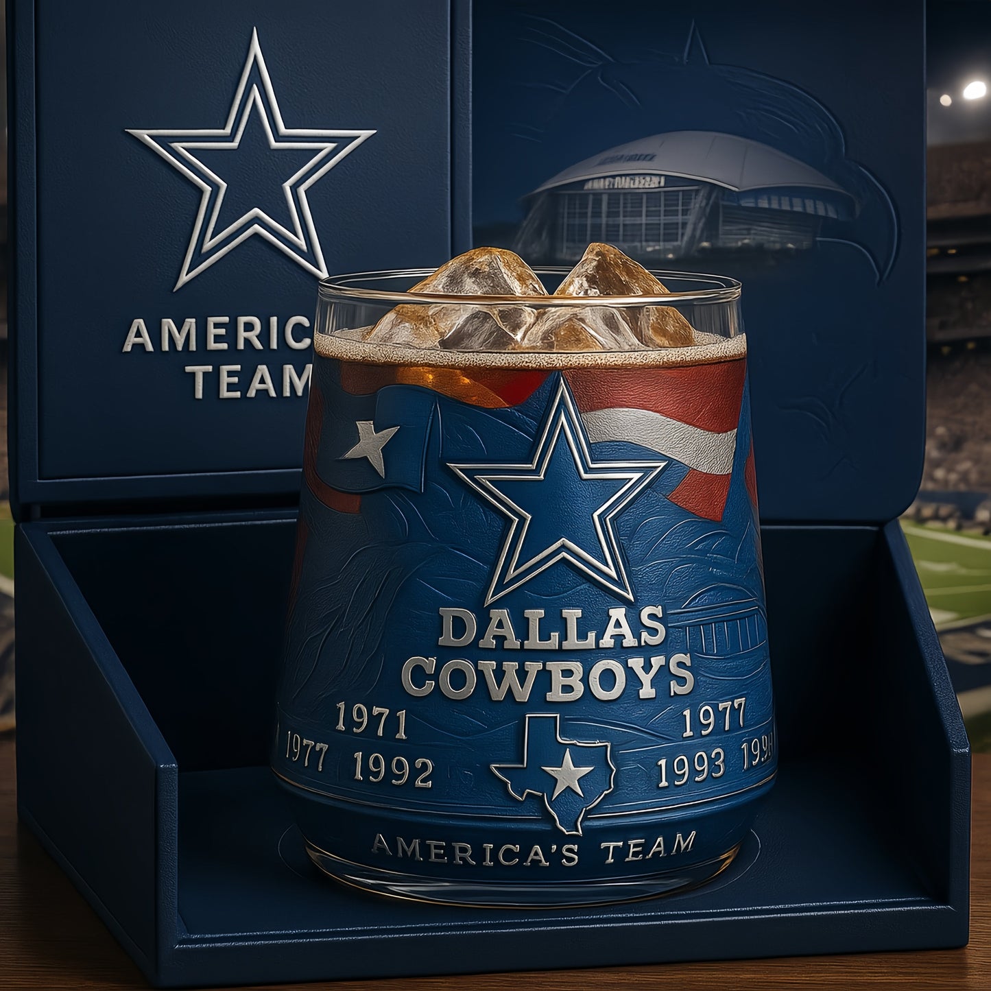 Dallas Cowboys – America’s Team Whiskey Glass-b