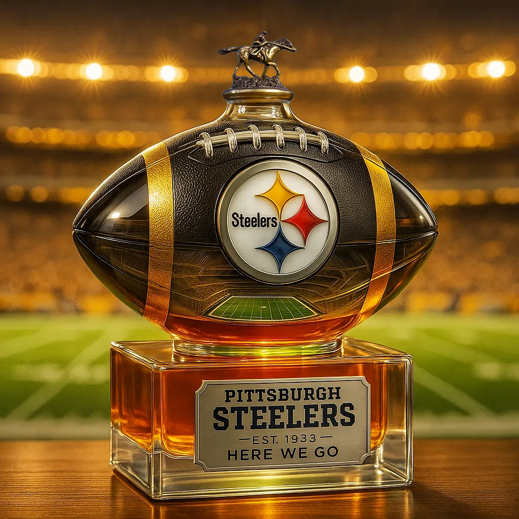 ⏰Last Day Promotion 49% OFF -🏈 Steel City Pride, Poured in Gold — Pittsburgh Steelers Whiskey Bottle-c