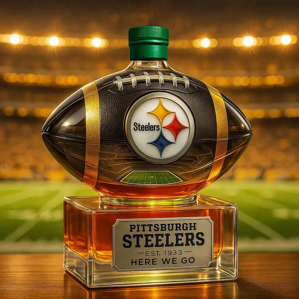 ⏰Last Day Promotion 49% OFF -🏈 Steel City Pride, Poured in Gold — Pittsburgh Steelers Whiskey Bottle-c