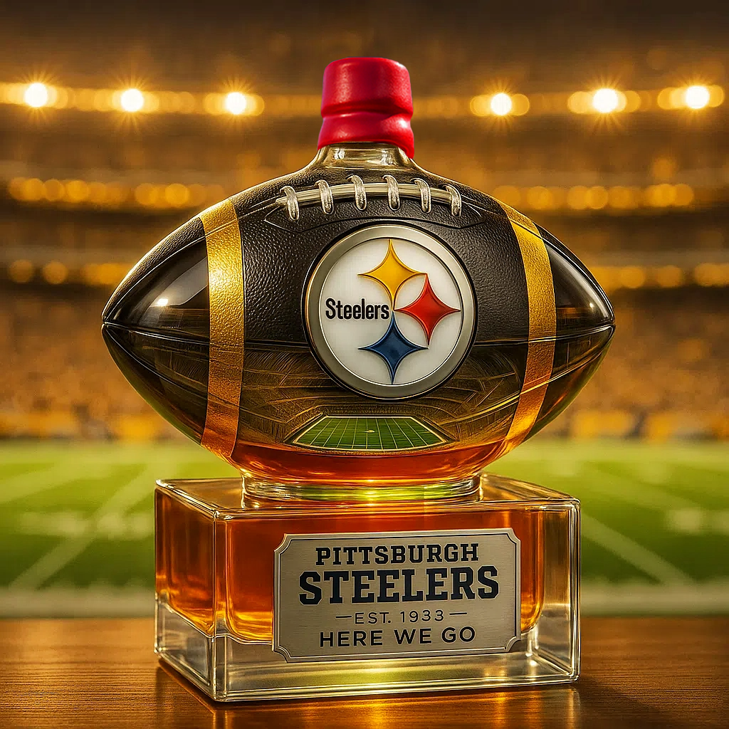 ⏰Last Day Promotion 49% OFF -🏈 Steel City Pride, Poured in Gold — Pittsburgh Steelers Whiskey Bottle-c