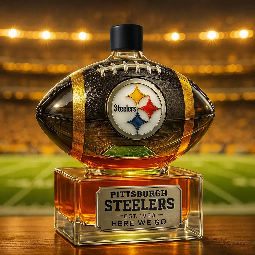 ⏰Last Day Promotion 49% OFF -🏈 Steel City Pride, Poured in Gold — Pittsburgh Steelers Whiskey Bottle-c