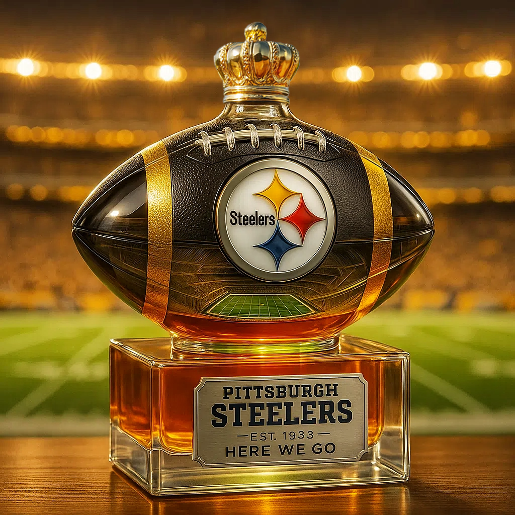 ⏰Last Day Promotion 49% OFF -🏈 Steel City Pride, Poured in Gold — Pittsburgh Steelers Whiskey Bottle-c