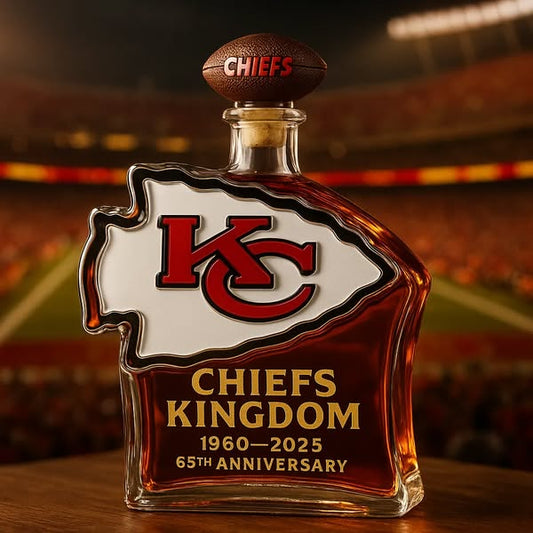 🏈Kansas City Chiefs 65TH Anniversary Whisky Bottle-b