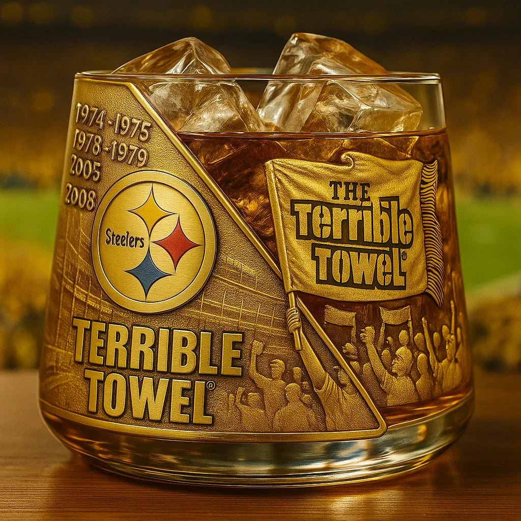 ⏰Last Day Promotion 49% OFF -Steel City Glory Whiskey Glass – Raise a Toast to Black & Gold Pride -c🥃