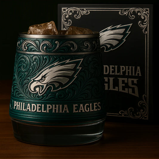 🦅Philadelphia Eagles limited edition Whiskey glass collector's box-b🥃