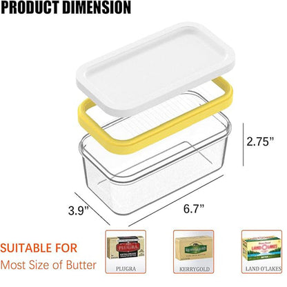 Butter Slicer Cutter, Stick Butter Container Dish with Lid